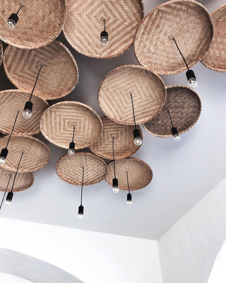 Rustic Woven Bamboo Ceiling Decor