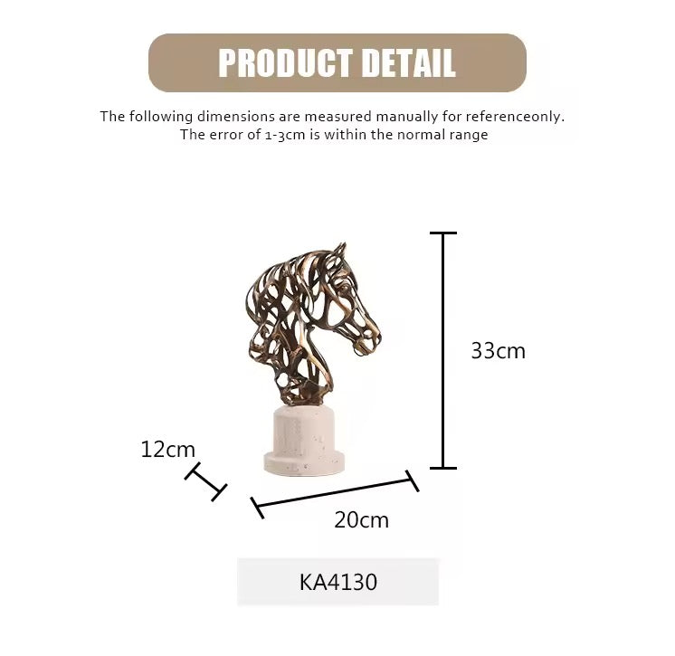 Abstract Bronze Horse Head Sculpture