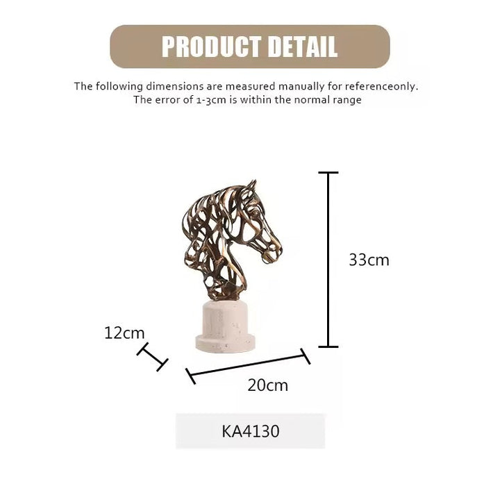 Abstract Bronze Horse Head Sculpture