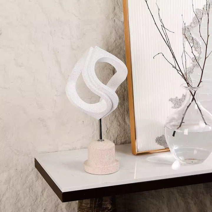 White Abstract Loop Sculpture