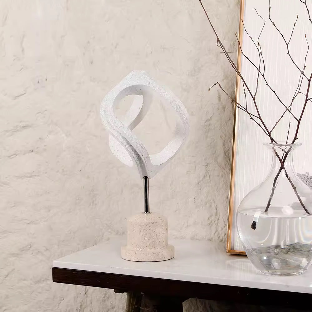White Abstract Loop Sculpture