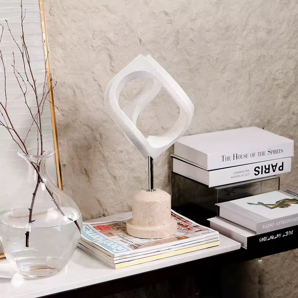 White Abstract Loop Sculpture