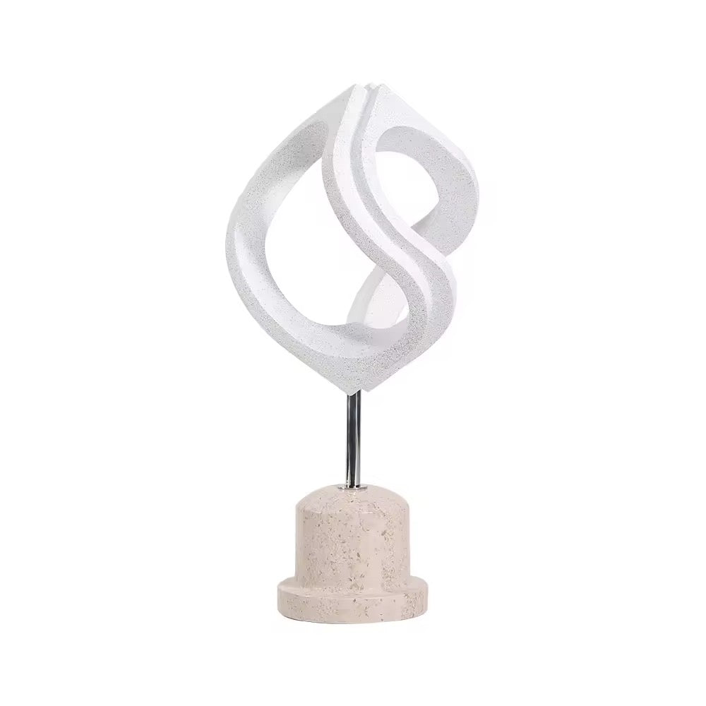 White Abstract Loop Sculpture