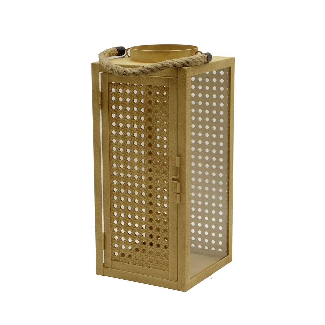 Gold Woven-Panel Lantern(set of 3 )