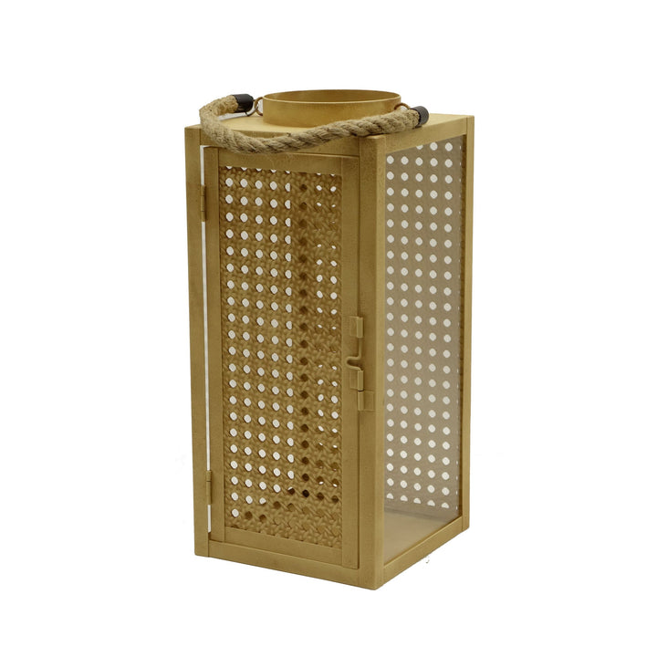 Gold Woven-Panel Lantern(set of 3 )