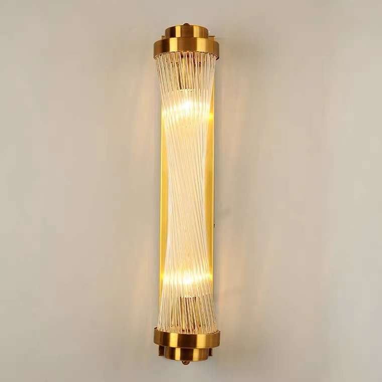 Modern Gold Wall Sconce with Glass Filament Design