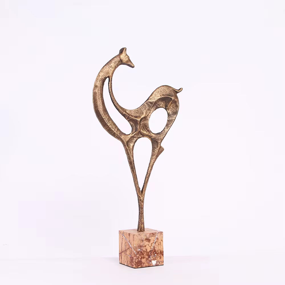 Abstract Bronze Deer Sculpture