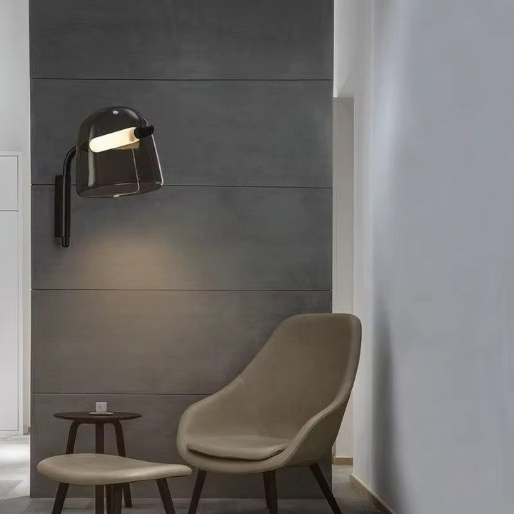 Smoked Glass Modern Wall Sconce