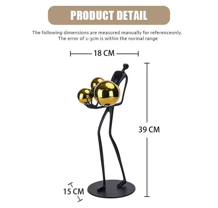 Abstract Gold Sphere Carrier Sculpture