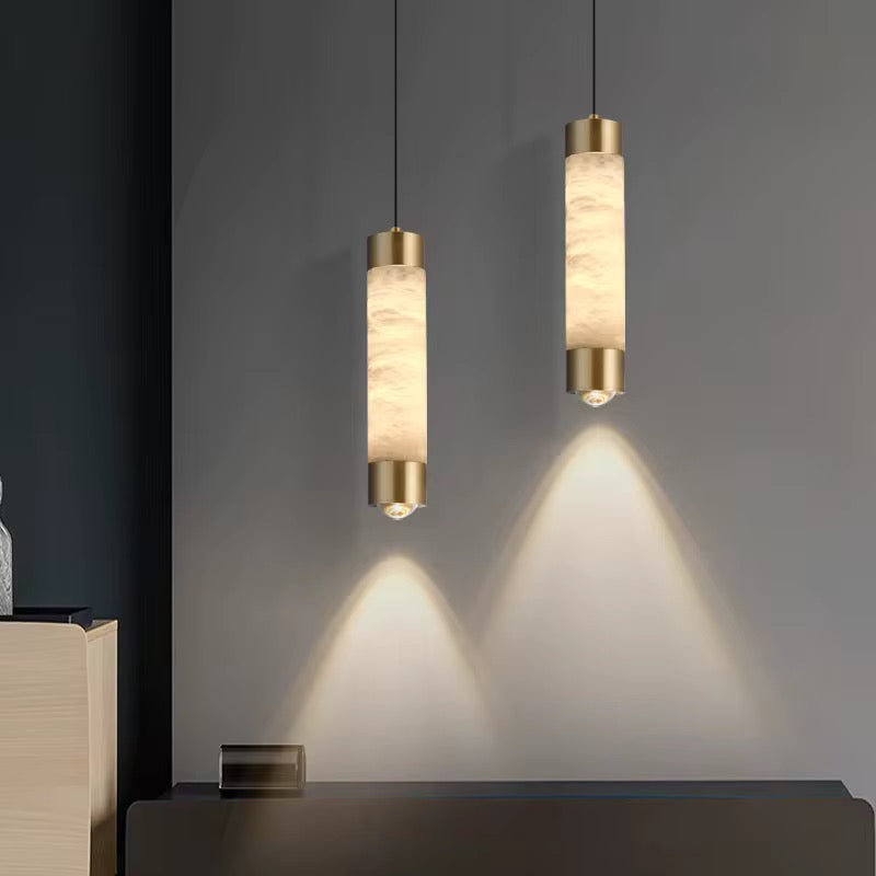 Cylinder Marble Pendant Light