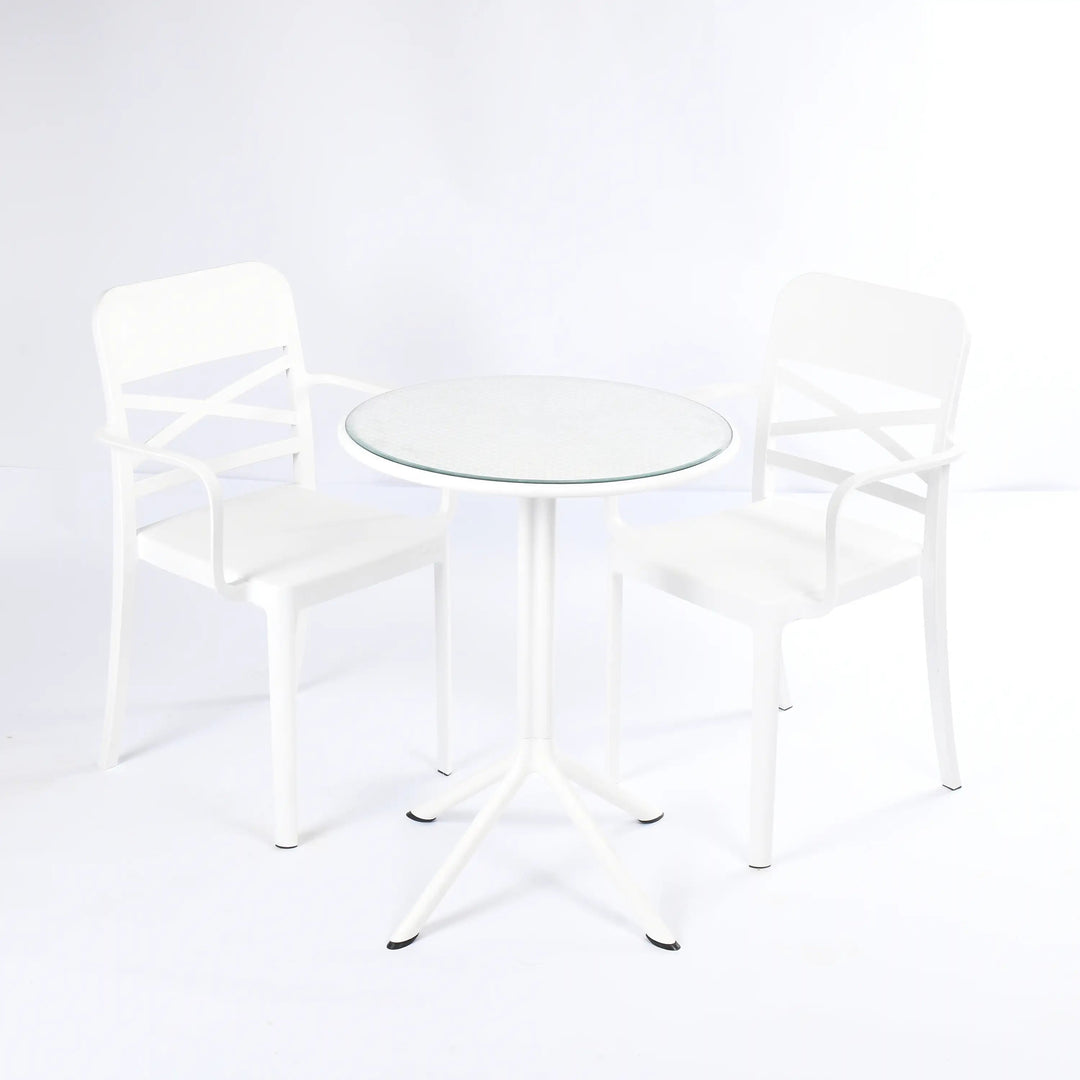 2 Flexi- Armchair + Dot Round Table 60