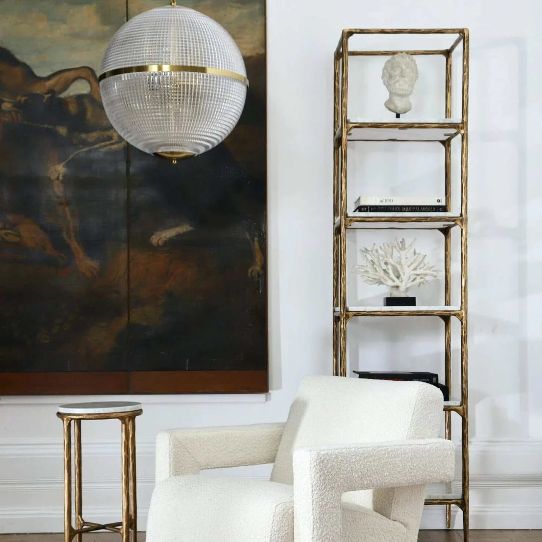 Crystal Globe Pendant Light - Elegant Glass & Brass Interior Light ...