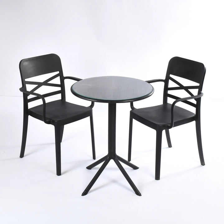 2 Flexi- Armchair + Dot Round Table 60
