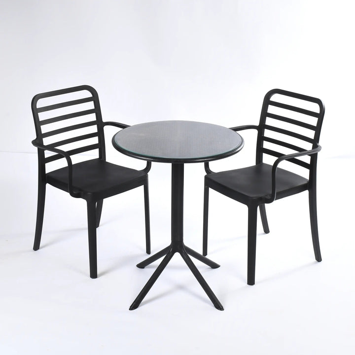 2 Flexi- Armchair + Dot Round Table 60