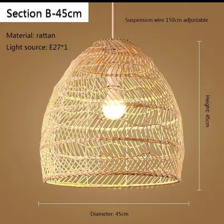 Woven Bamboo Pendant Light