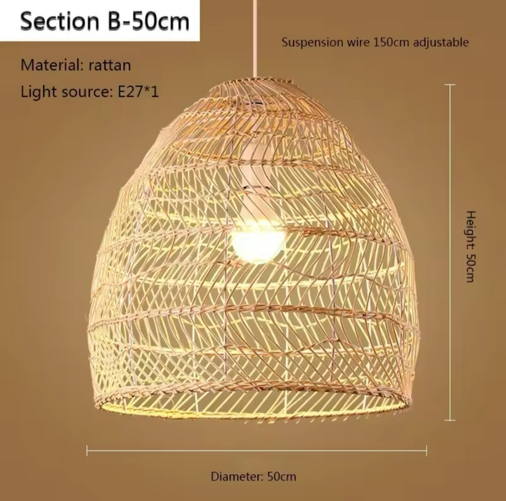 Woven Bamboo Pendant Light