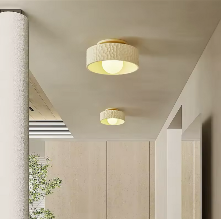 Modern Flush Mount Ceiling Light with Textured Design