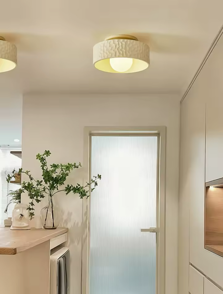 Modern Flush Mount Ceiling Light with Textured Design