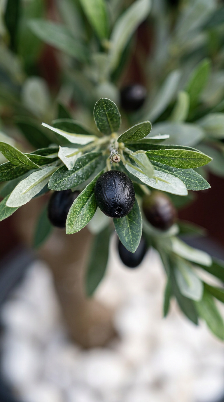 Artificial Olive Tree With Black Pot