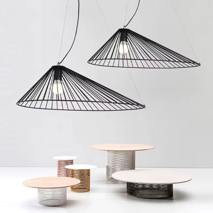 Modern Black Or brass Wireframe Pendant Light