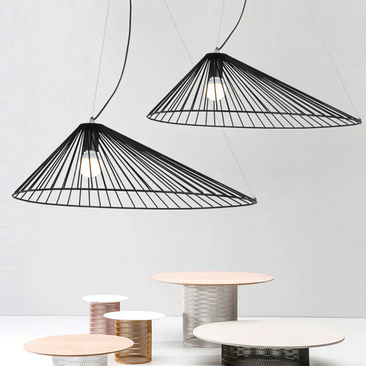 Modern Black Or brass Wireframe Pendant Light