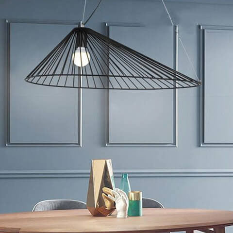 Modern Black Or brass Wireframe Pendant Light