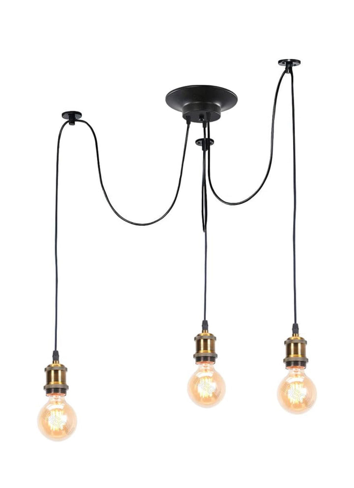 Industrial Black Pendant Light with Adjustable Cords