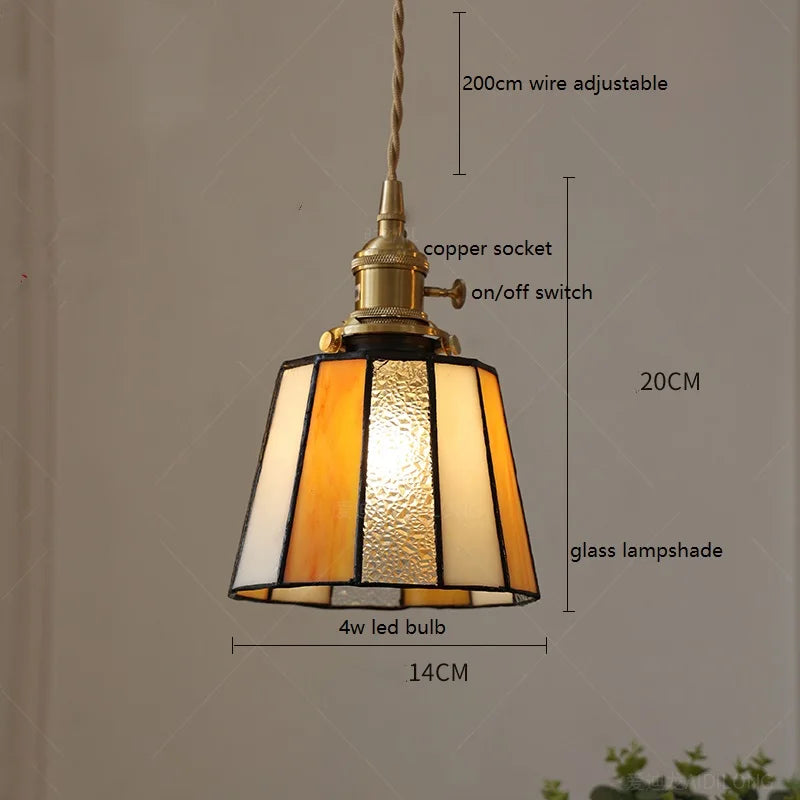 Amber Prism Tiffany Pendant