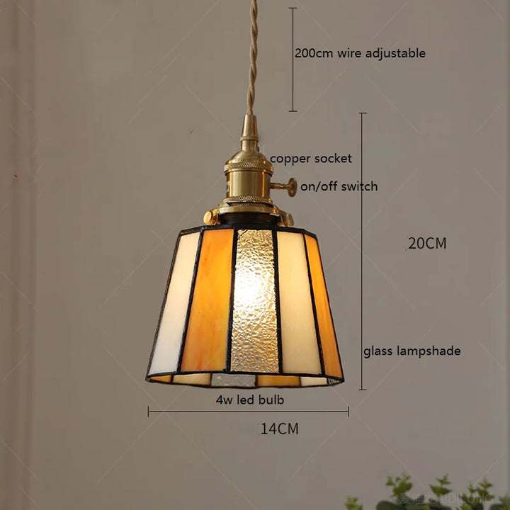 Amber Prism Tiffany Pendant