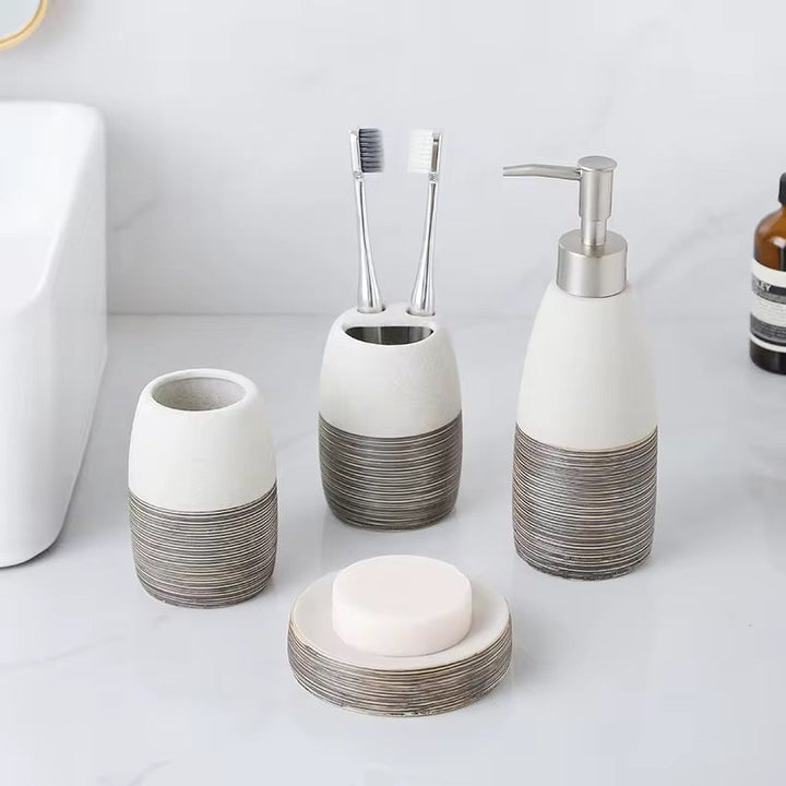 Stone Texture Bathroom Accessory Set
