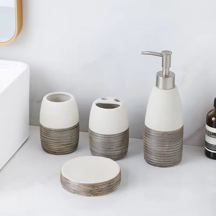 Stone Texture Bathroom Accessory Set