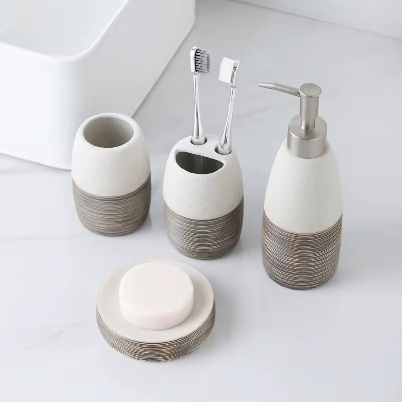 Stone Texture Bathroom Accessory Set