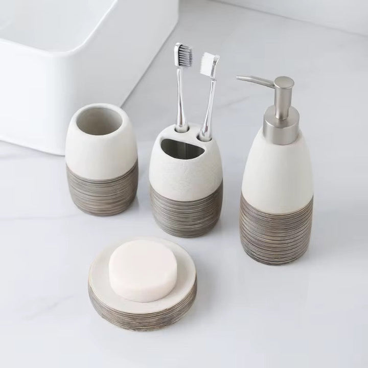 Stone Texture Bathroom Accessory Set