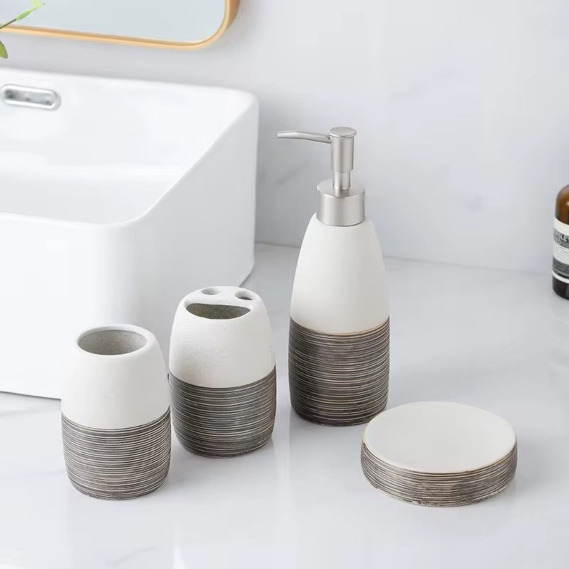 Stone Texture Bathroom Accessory Set