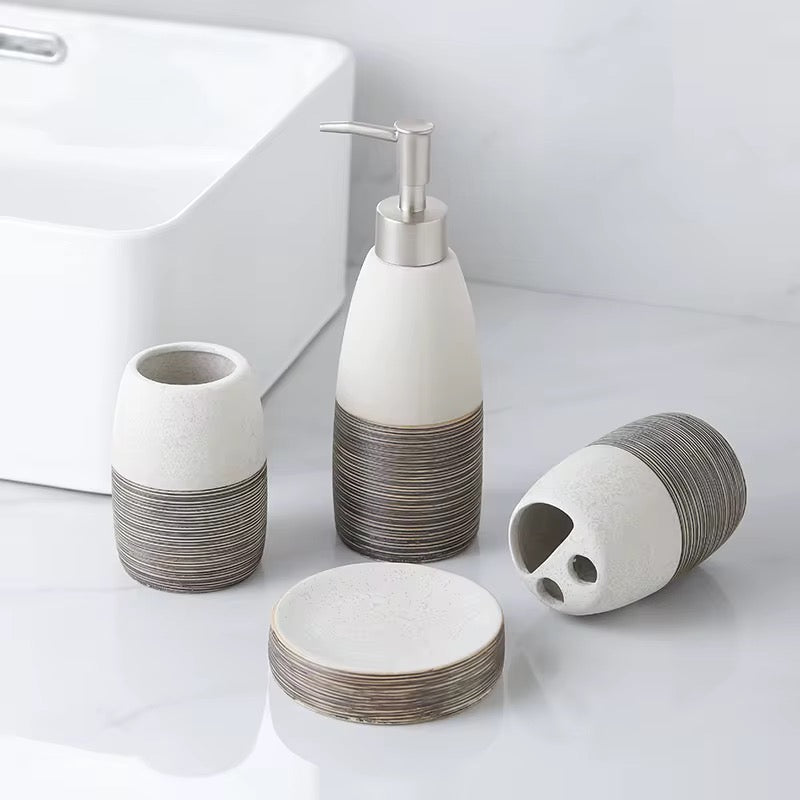 Stone Texture Bathroom Accessory Set