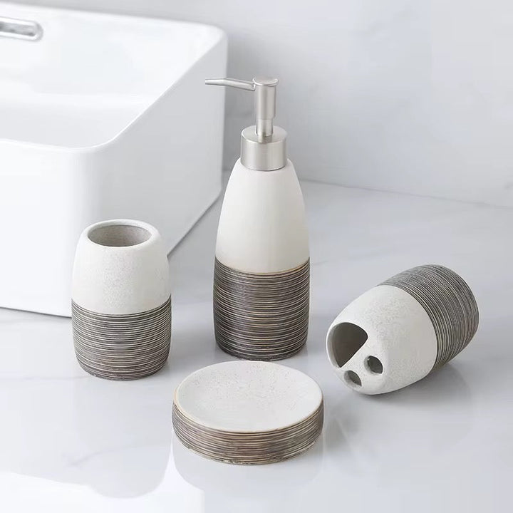 Stone Texture Bathroom Accessory Set
