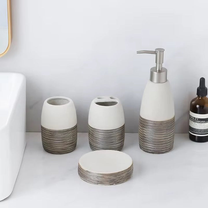 Stone Texture Bathroom Accessory Set