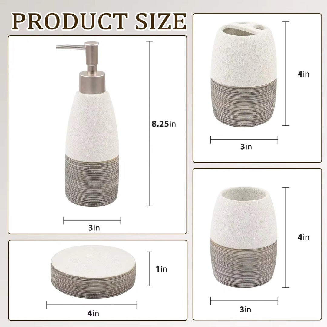Stone Texture Bathroom Accessory Set