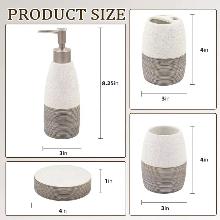 Stone Texture Bathroom Accessory Set