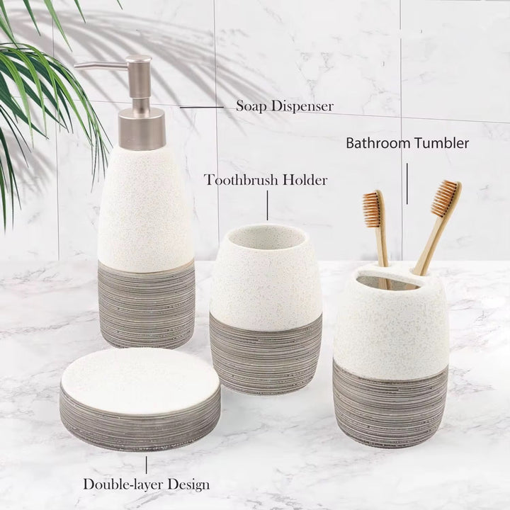 Stone Texture Bathroom Accessory Set
