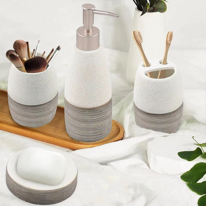 Stone Texture Bathroom Accessory Set
