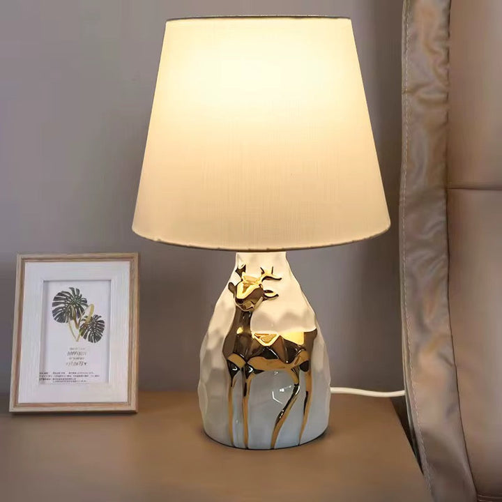 Gold Deer Ceramic Table Lamp