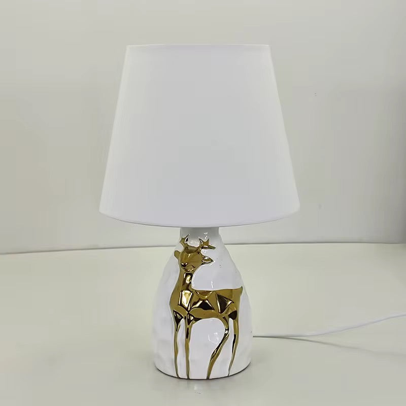Gold Deer Ceramic Table Lamp