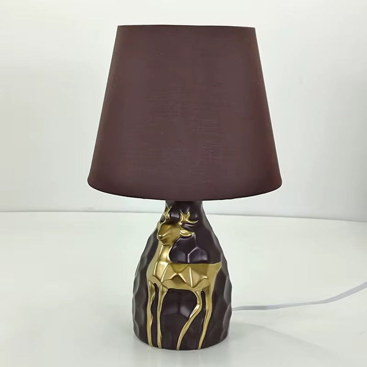 Gold Deer Ceramic Table Lamp