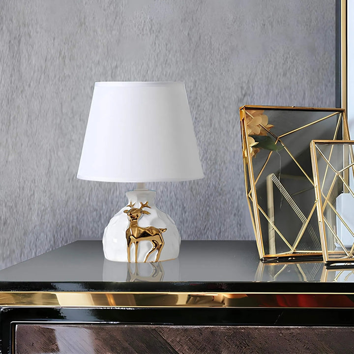 Gold Deer Ceramic Table Lamp