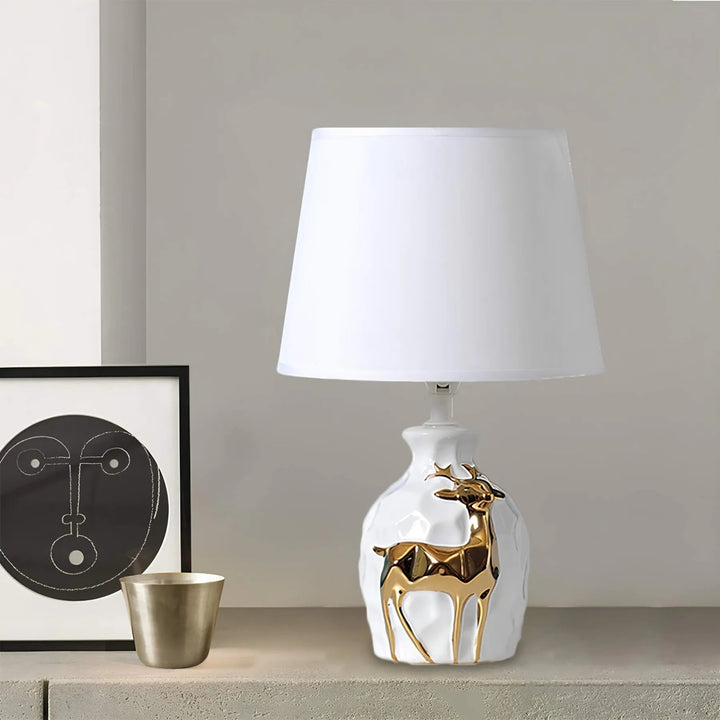 Gold Deer Ceramic Table Lamp