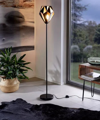 Modern Floor Lamp with Geometric Shade