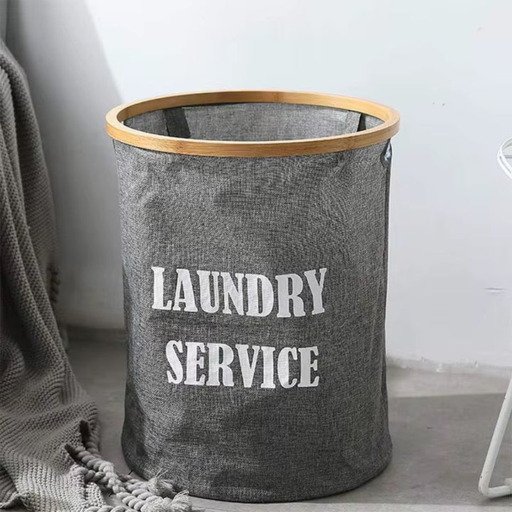 Fabric Laundry Basket with Wood Frame