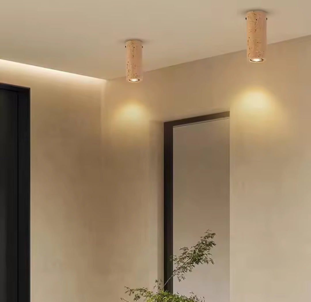 Stone-Textured Ceiling Spotlight