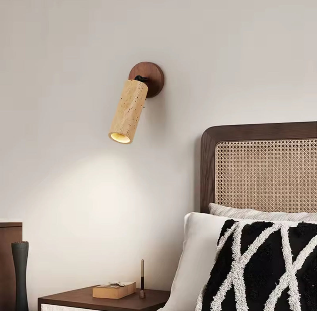 Stone-Textured Adjustable Wall Spotlight